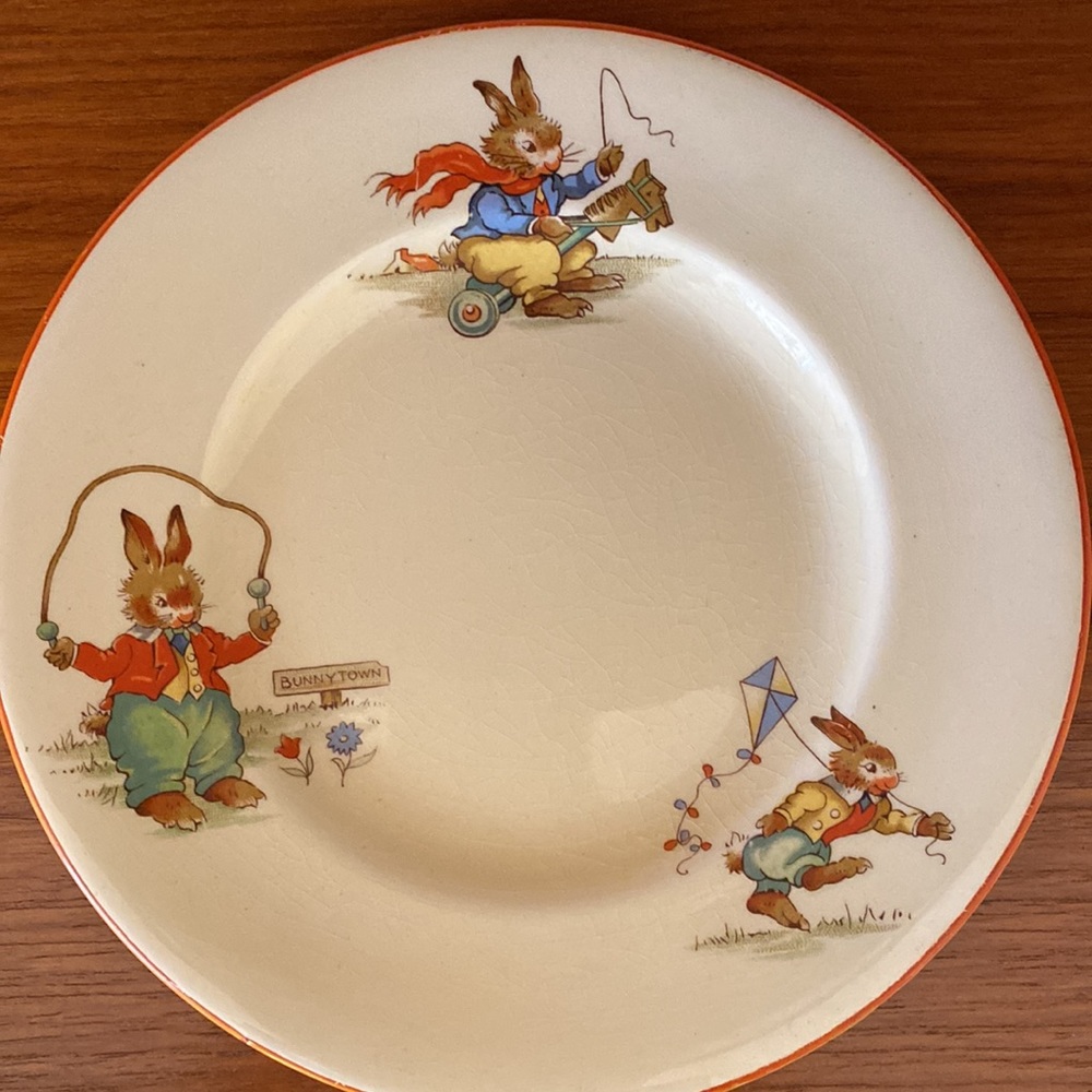 Rare VTG Royal Winton Bunny’s Playtime English China Cup/Plate Made in England - Picture 6 of 16